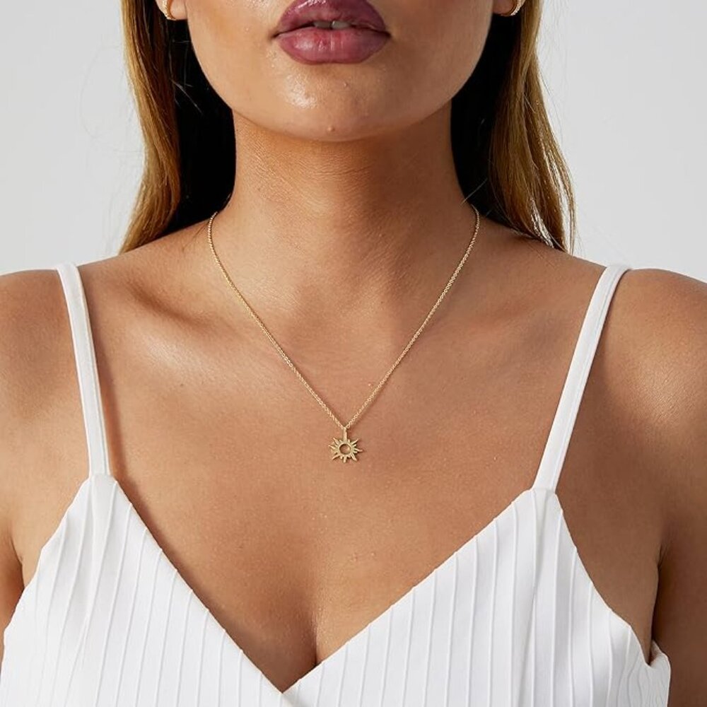 Neiman Marcus 14K Gold Plated Rising Sun Pendant